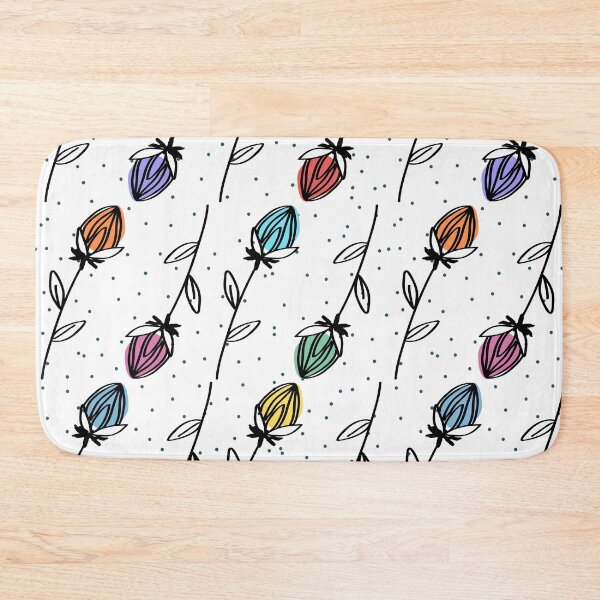 Item preview, Diagonal floral (colorful on white) with polka dots designed and sold by Boy and Belugee.