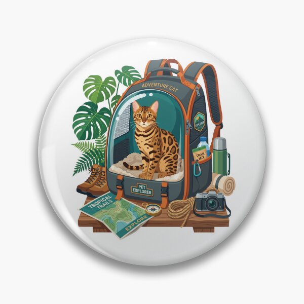 Item preview, Bengal Cat Backpacking Explorer Cute Travel Adventure Window designed and sold by PictoVibe.