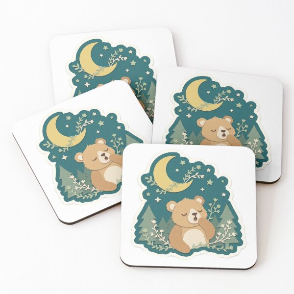 Item preview, Dreamy Bear Cub Under a Moonlit Sky designed and sold by belajarubic.