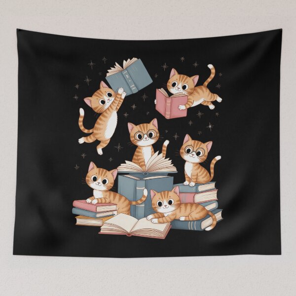 Item preview, Librarian Book Cat Nerd Cat Reading Bookworm designed and sold by sailorjessiArt.