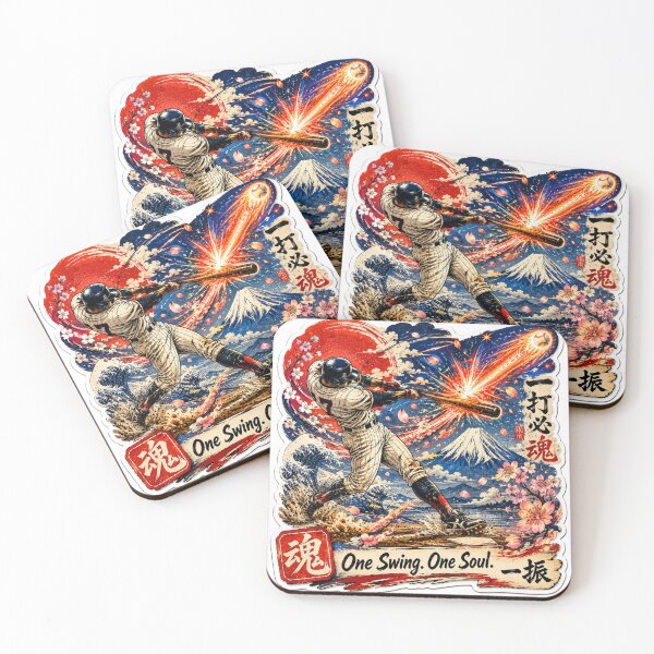 Artikelvorschau, Ein Schwung, eine Seele – Japanische Baseball-Ukiyo-e-Stickerkunst – Samurai-Schlagmann entworfen und verkauft von Locker39.