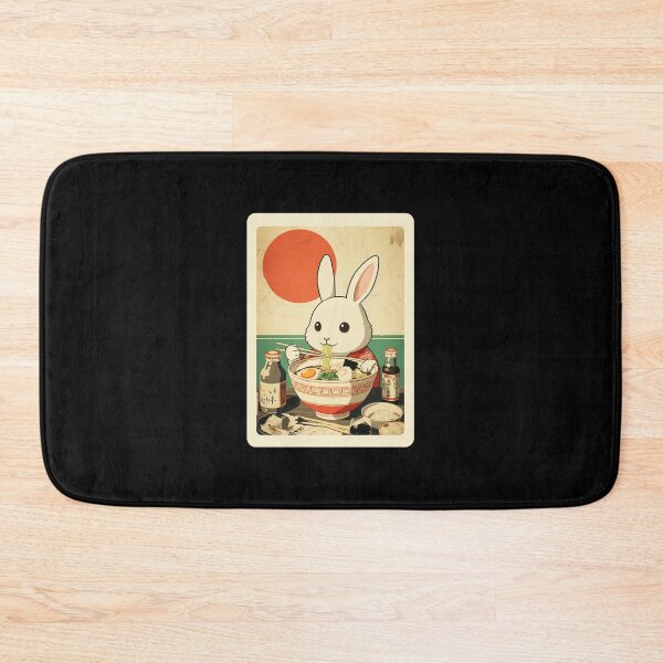 Item preview, Cute Bunny Eating Ramen Vintage Japanese Style designed and sold by JordynLadukeg65.