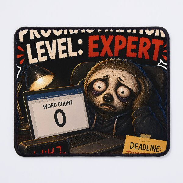 Item preview, Funny Procrastination Expert Word Count Zero Sloth designed and sold by Easternpantry.