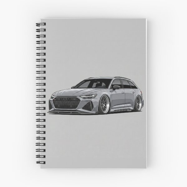 Item preview, Audi RS6 Avant C8 Nardo Gray Custom Stance Wagon Illustration designed and sold by Motorline44.