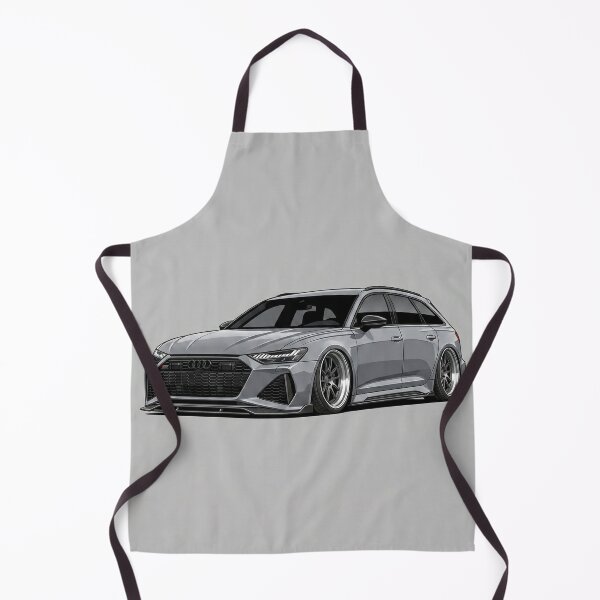 Item preview, Audi RS6 Avant C8 Nardo Gray Custom Stance Wagon Illustration designed and sold by Motorline44.
