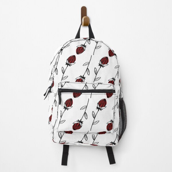 Item preview, Diagonal floral (deep red on white) designed and sold by Boy and Belugee.