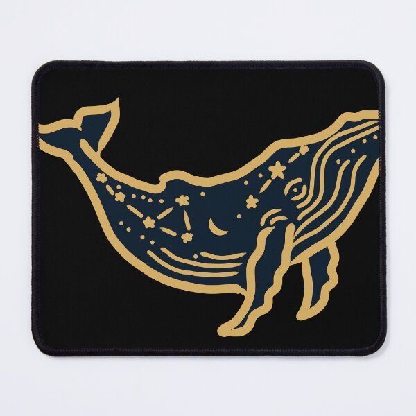 Item preview, Celestial Whale Constellation Navy Gold Cosmic Ocean designed and sold by HopeAndHustle.