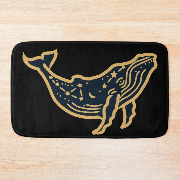Item preview, Celestial Whale Constellation Navy Gold Cosmic Ocean designed and sold by HopeAndHustle.