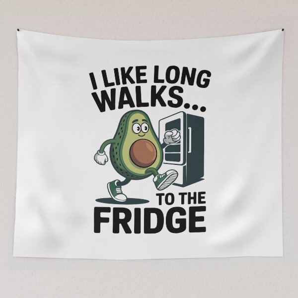 Item preview, I Like Long Walks To The Fridge – Funny Fitness and Gym Humor for Food Lovers designed and sold by Magraphx.