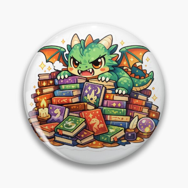 Item preview, Book Hoarding Dragon Sticker Kawaii Fantasy Reader Aesthetic for Book Collectors & BookTok Fans designed and sold by CutePrintCorner.