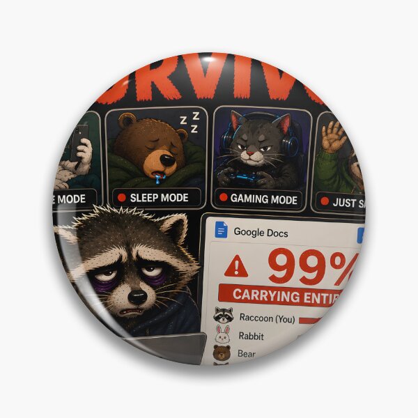 Item preview, Funny Group Project Survivor Raccoon Teamwork Humor⁠ designed and sold by Easternpantry.