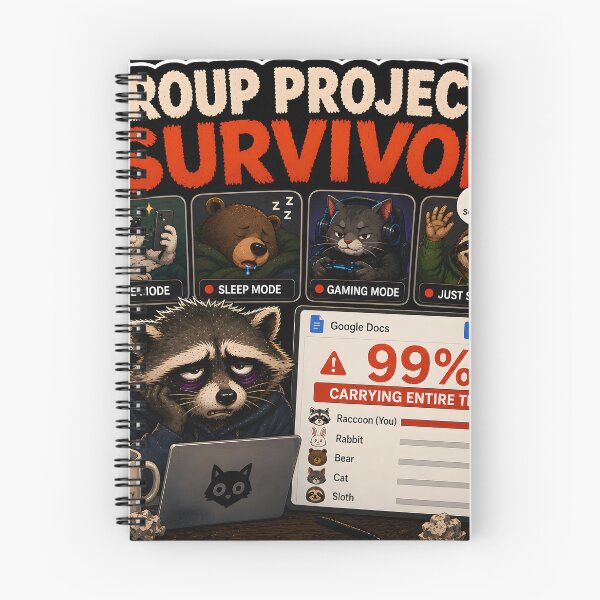 Item preview, Funny Group Project Survivor Raccoon Teamwork Humor⁠ designed and sold by Easternpantry.