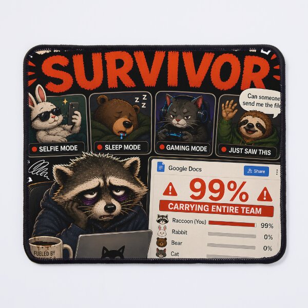 Item preview, Funny Group Project Survivor Raccoon Teamwork Humor designed and sold by Easternpantry.