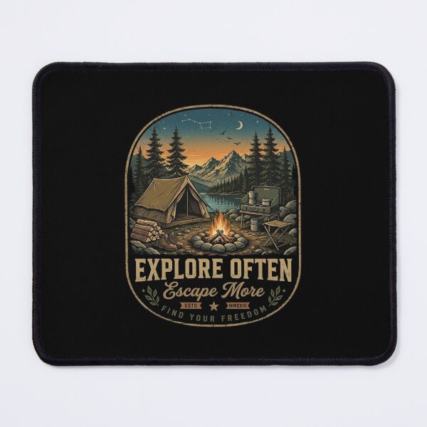Item preview, Retro Mountain Camping Adventure designed and sold by paramesthi.