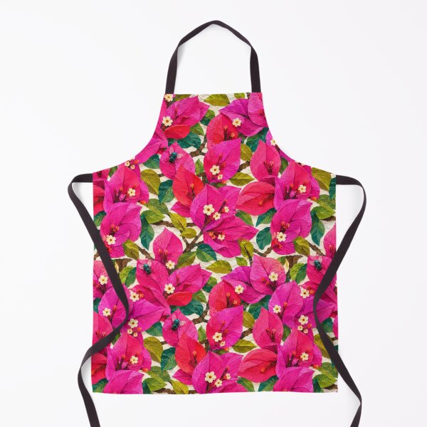 Item preview, Bougainvillea Bee Garden Seamless Pattern – Colorful Tropical Floral Paper Collage Design designed and sold by SWSandraWechner.