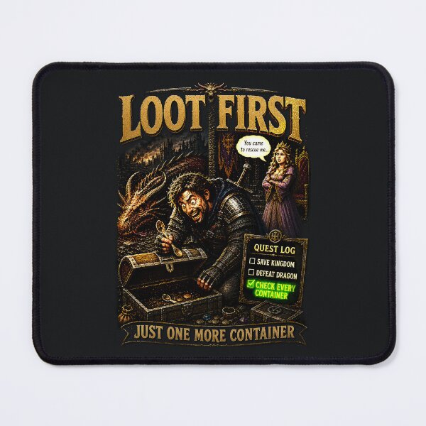 Item preview, Loot First, Heroics Later designed and sold by Sanctum Icons.