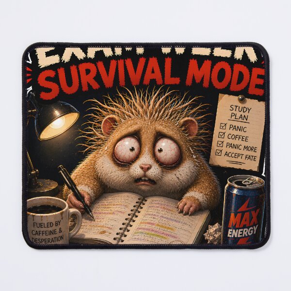 Item preview, Funny Exam Week Survival Mode Hamster Panic designed and sold by Easternpantry.