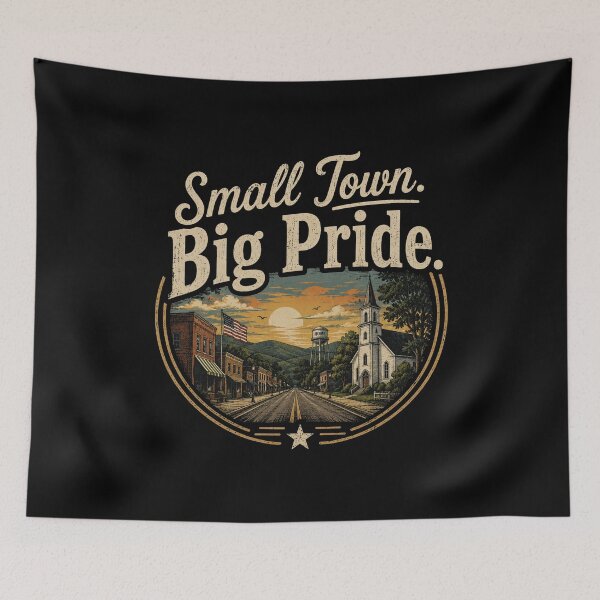 Item preview, Small Town Big Pride Vintage Main Street T-Shirt | Retro Hometown Americana Design designed and sold by RJACreative.
