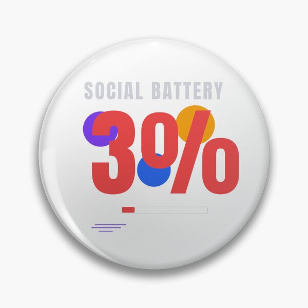 Item preview, Social Battery 3% – Funny Introvert Tech Design designed and sold by HeartAndArtShop.