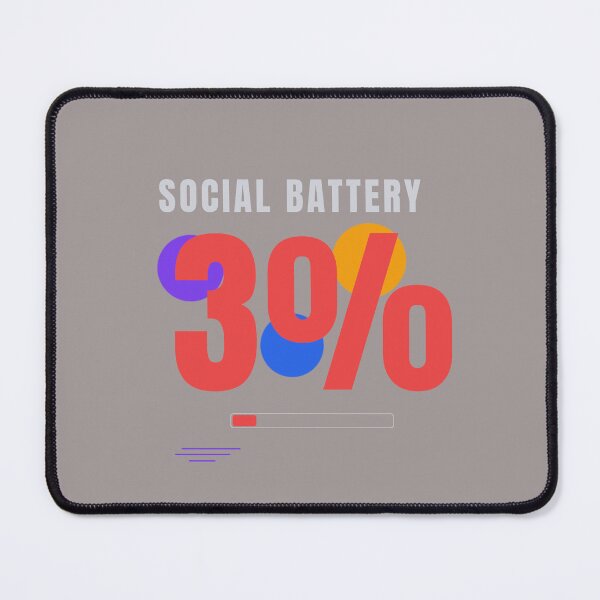 Item preview, Social Battery 3% – Funny Introvert Tech Design designed and sold by HeartAndArtShop.
