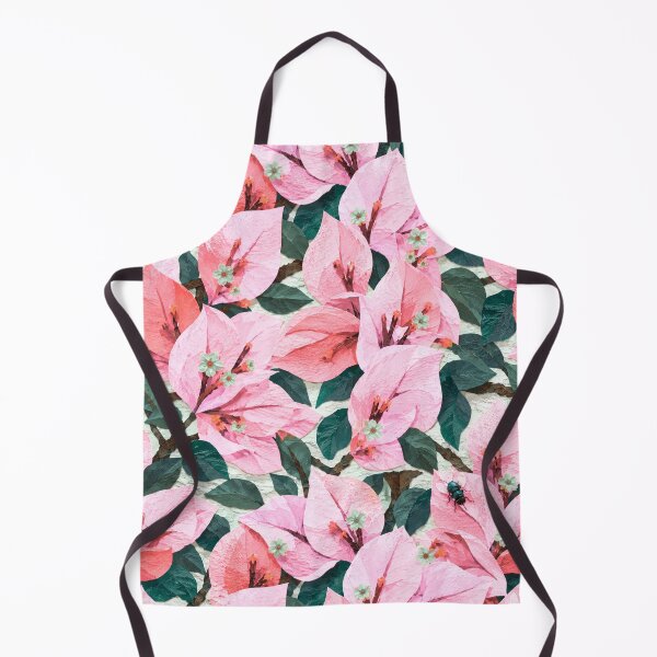 Item preview, Soft Pink Bougainvillea Bee Seamless Pattern – Romantic Botanical Paper Collage Floral Design designed and sold by SWSandraWechner.