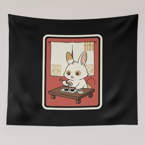 Item preview, Cute Bunny Dinner Time Cozy Retro Animal Illustration designed and sold by JordynLadukeg65.