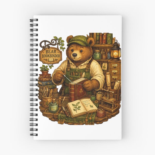 Item preview, Bear Bookbinder | Cozy Library Craftsman Bear Sticker | Book Lover & Dark Academia Fantasy Art designed and sold by MrDev.