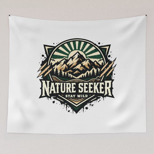 Item preview, Nature Seeker – Stay Wild Outdoor Streetwear Emblem designed and sold by ZayCreates.
