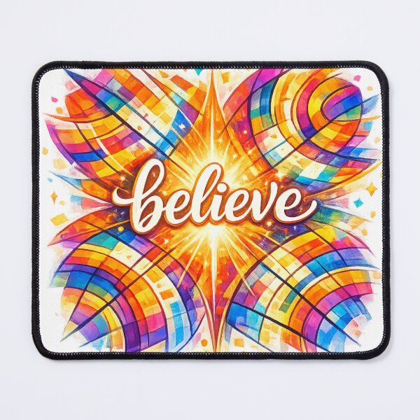 Item preview, Believe – Vibrant Stained Glass Typography designed and sold by Cukupsehatlah.