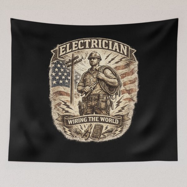 Item preview, Vintage Electrician Design - Wiring the World designed and sold by paramesthi.
