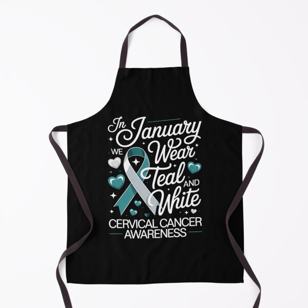 Item preview, In January We Wear Teal And White Cervical Cancer Awareness designed and sold by sailorjessiArt.