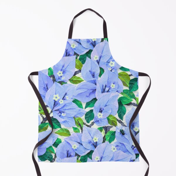 Item preview, Blue Bougainvillea Bee Seamless Pattern – Serene Botanical Paper Collage Floral Design, designed and sold by SWSandraWechner.