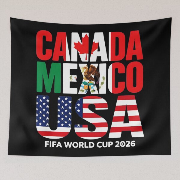 Item preview, Canada Mexico USA FIFA World Cup 2026 Host Nations Football Supporters designed and sold by BalthQIK.