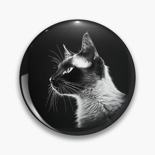 Item preview, Black and White Siamese Cat Side Profile Art designed and sold by inkoutninja.