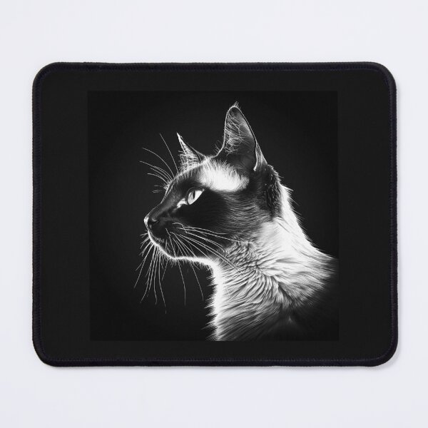 Item preview, Black and White Siamese Cat Side Profile Art designed and sold by inkoutninja.