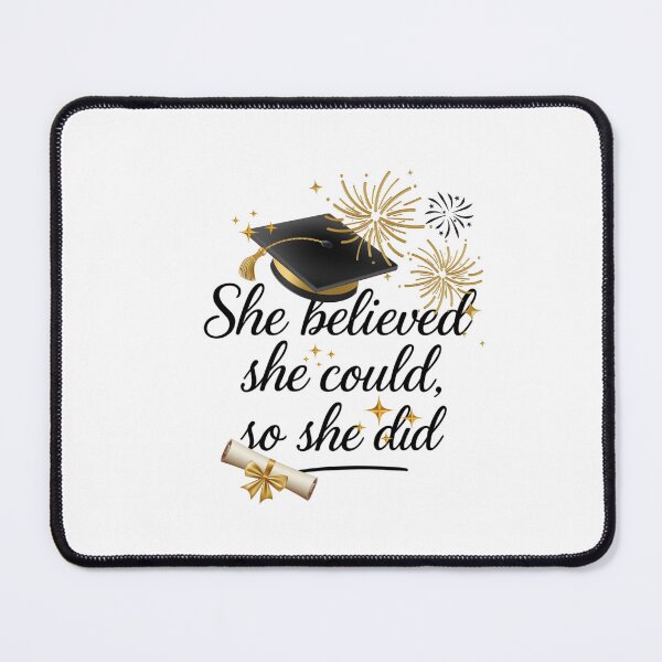 Item preview, She Believed She Could So She Did Quote with Graduation Hat, Diploma, & Fireworks designed and sold by jeweleddesigns.