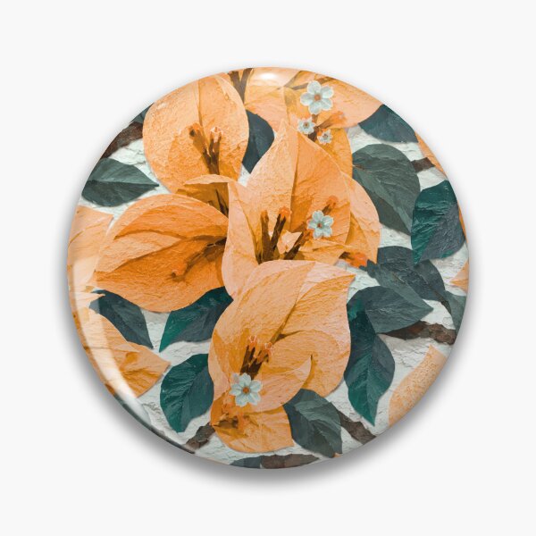 Item preview, Orange Bougainvillea Bee Seamless Pattern – Warm Tropical Botanical Paper Collage Floral Design designed and sold by SWSandraWechner.