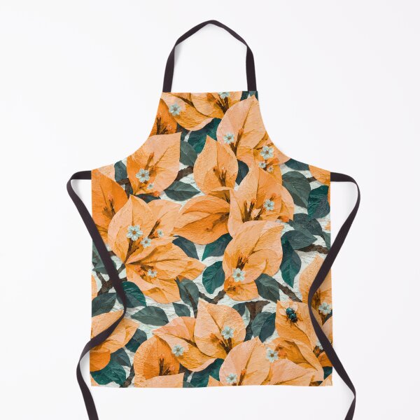 Item preview, Orange Bougainvillea Bee Seamless Pattern – Warm Tropical Botanical Paper Collage Floral Design designed and sold by SWSandraWechner.