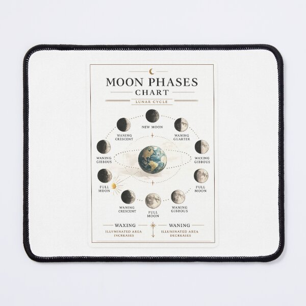 Item preview, Moon Phase Chart | Minimalist Lunar Cycle Poster | Astronomy Wall Art & Educational Moon Phases Decor designed and sold by MrDev.