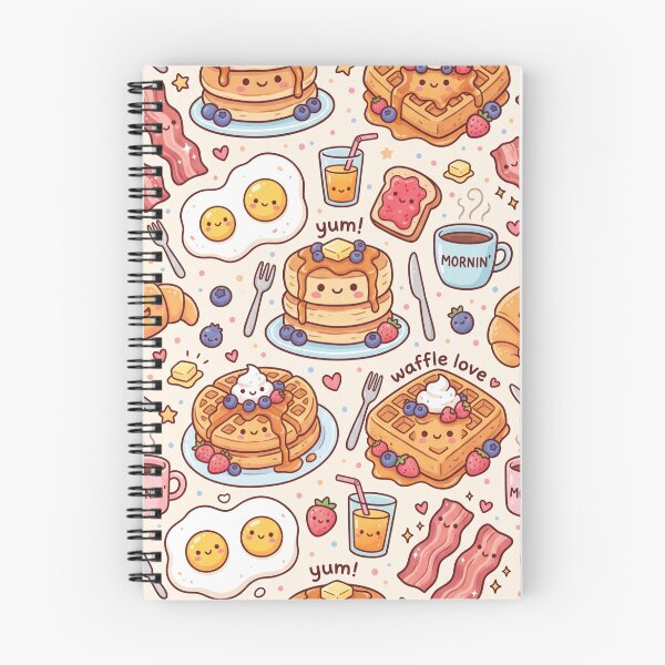 Item preview, Kawaii Big Breakfast Pattern - Cute Pancakes, Waffles & Bacon designed and sold by LevelUpLad.