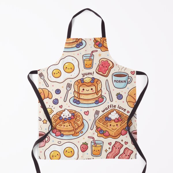 Item preview, Kawaii Big Breakfast Pattern - Cute Pancakes, Waffles & Bacon designed and sold by LevelUpLad.