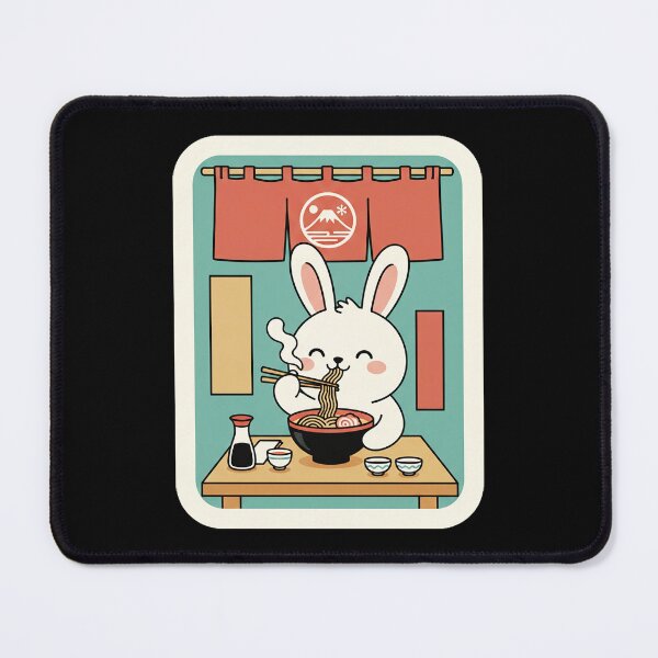Item preview, Cute Bunny Enjoying Ramen in Cozy Japanese Noodle Shop designed and sold by JordynLadukeg65.