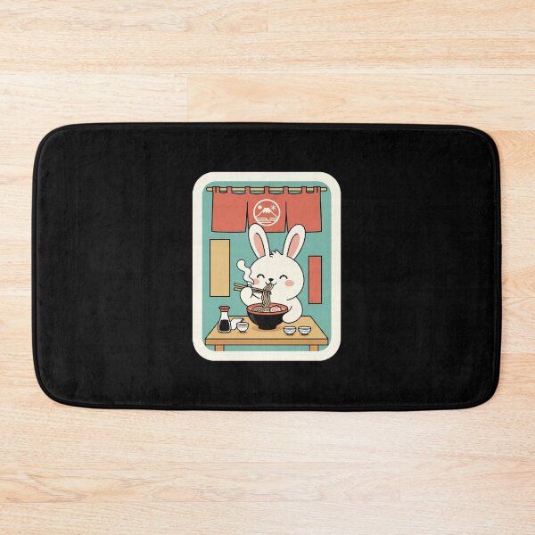 Item preview, Cute Bunny Enjoying Ramen in Cozy Japanese Noodle Shop designed and sold by JordynLadukeg65.