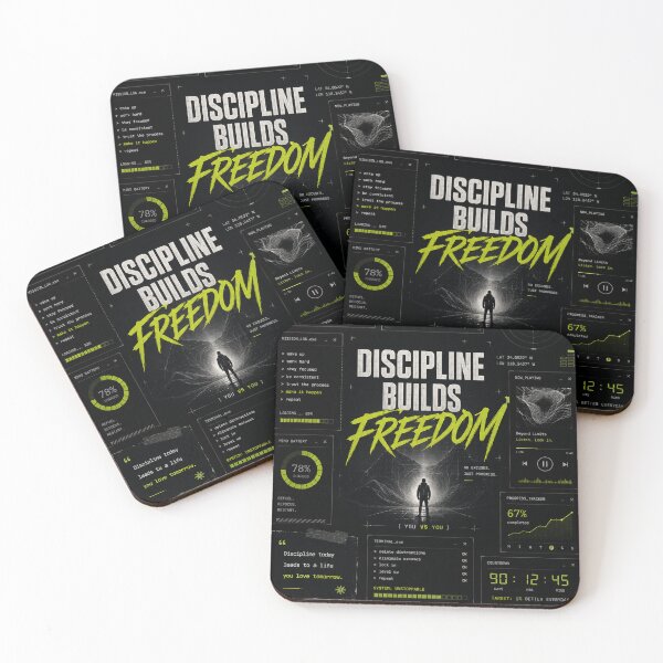 Item preview, Discipline Builds Freedom – Cyberpunk Productivity & Self-Growth Poster designed and sold by NBT-NOVA.