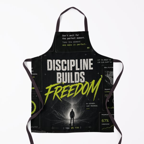 Item preview, Discipline Builds Freedom – Cyberpunk Productivity & Self-Growth Poster designed and sold by NBT-NOVA.