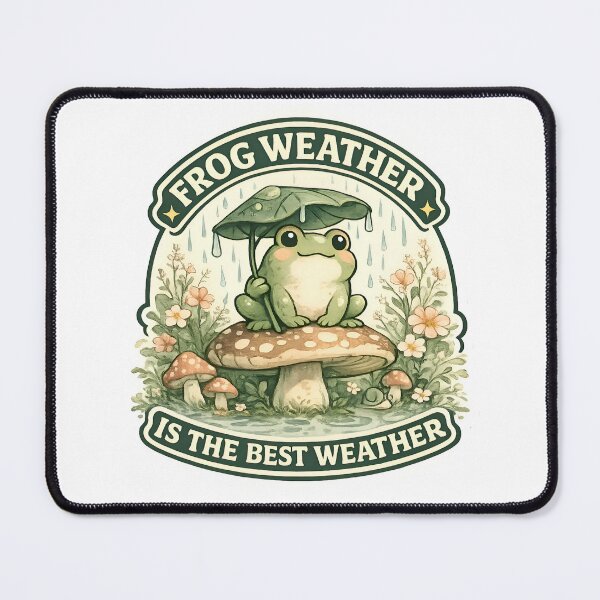 Item preview, Frog Weather Is The Best Weather Cute Cottagecore Mushroom Frog Rainy Day designed and sold by HobsS.