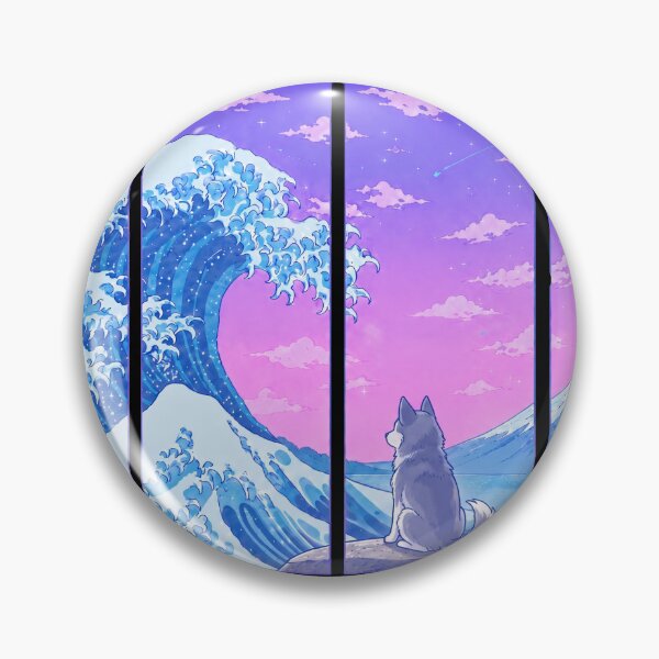Item preview, Funny Alaskan Klee Kai Japanese Kanagawa Wave Vapor Japan Boys Girls Kids designed and sold by FurryHavenPH.