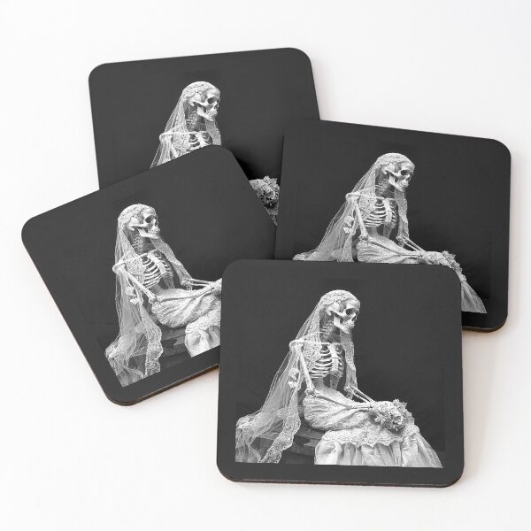 Item preview, Black and White Skeleton Bride Gothic Wedding Art designed and sold by inkoutninja.