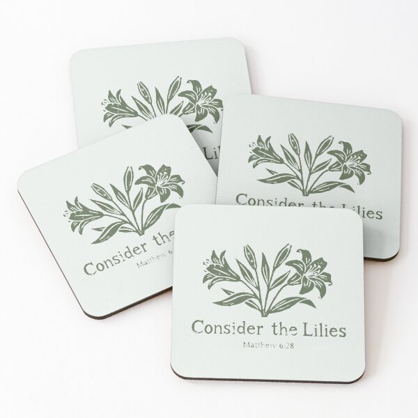 Item preview, Consider the Lilies | Matthew 6:28 Bible Verse Floral Art designed and sold by Blessed Be Your Name.