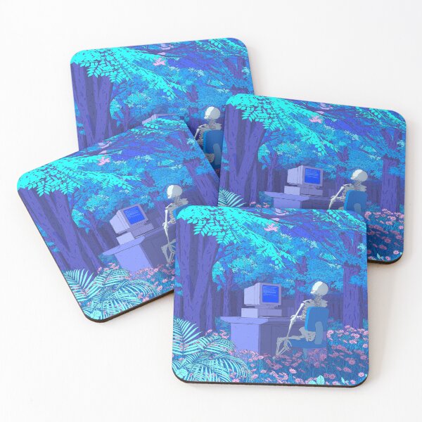 Item preview, Skeleton Using Vintage Computer in Enchanted Forest | Dreamcore Aesthetic designed and sold by exhozt.